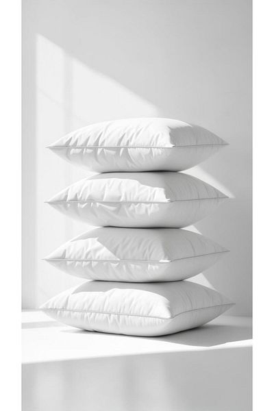 İzgi Concept 2 bucăți premium alb pernă cu lustruire pernă interioară 40x40 cm 350gr pătrată umplută cu silicon antibacterian