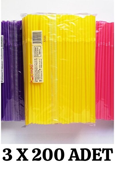 Kalbi Ticaret Pipet Körüklü Karışık Renkli İnce Pipet 600'lü Renkli Pipet