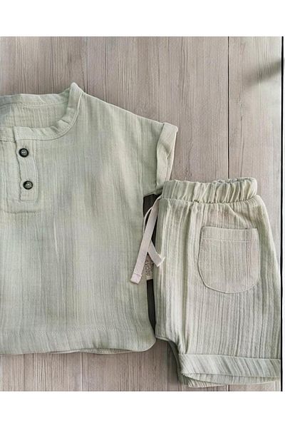 Necix's Altıntaş Baby Soft and Breathable Muslin Double Set for Baby Boys