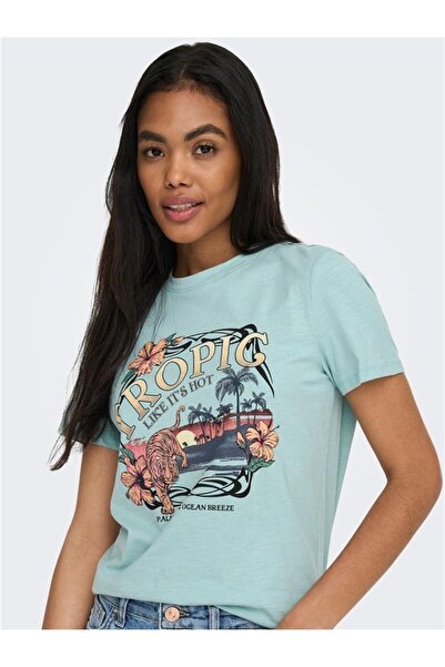 ONLY Women's Printed Crew Neck T-Shirt15296244 Onlfelia Reg