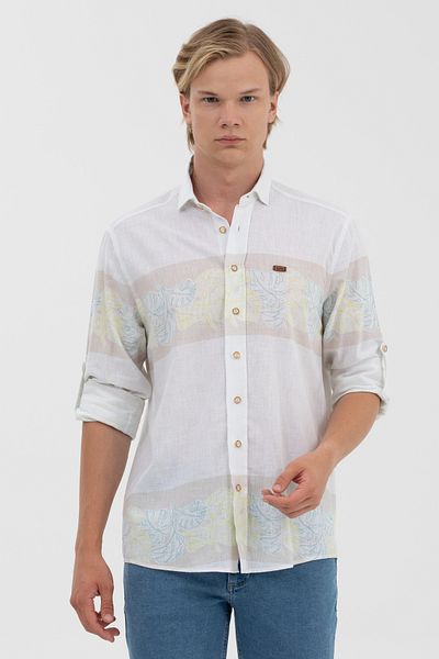 U.S. Polo Assn. Βάση. Ανδρικό αθλητικό πουκάμισο Polo Comfort G081sz004.000. 1573314   Milla 071 Cream