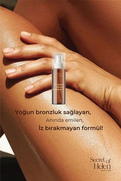 Secret of Helen Brazilian Intensive Bronzing Oil 150ml |   Fast Absorption, Nourishing, Tropical Scented |   Cupuaçu Oil