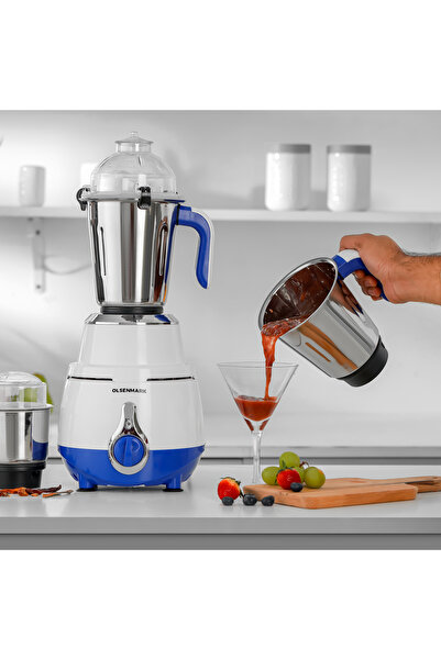 Olsenmark 1200w Mixer Grinder With 3 Jars | Stainless Steel Blades, 3 Speeds, Durable & Powerful