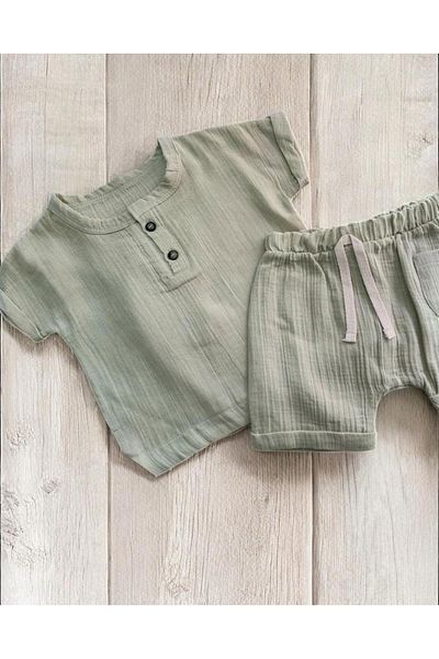 Necix's Altıntaş Baby Soft and Breathable Muslin Double Set for Baby Boys
