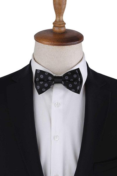 La Pescara Black Polka Dot Pattern Bow Tie P1967