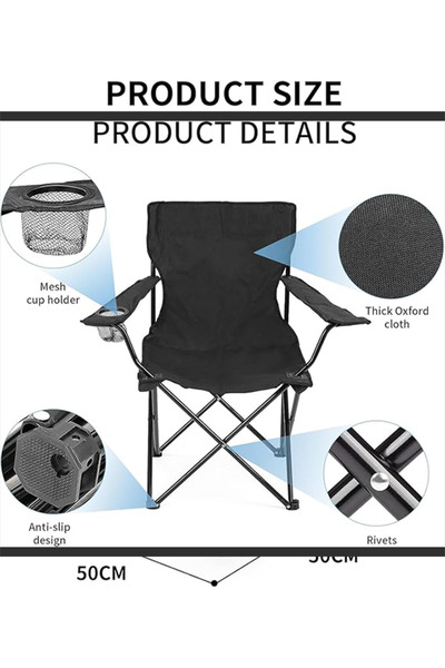 Generic Folding Beach and Garden Chair Size Black
