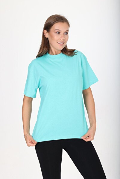 Tight Lady Γυναικείο πλεκτό μπλουζάκι Mint Green - 100% οργανικό βαμβάκι, γιακάς, λεπτομέρεια με ραβδώσεις