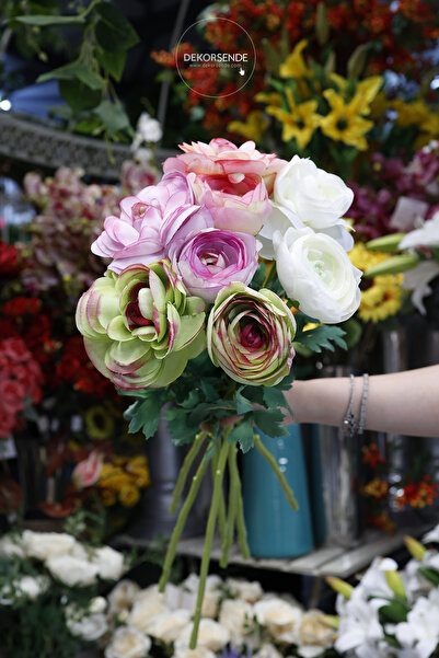 Dekorsende Yapay Erengül Dalı Beyaz 58 cm