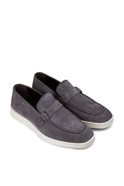 Deery Γνήσια ανδρικά παπούτσια Loafer με γκρι αγκράφα
