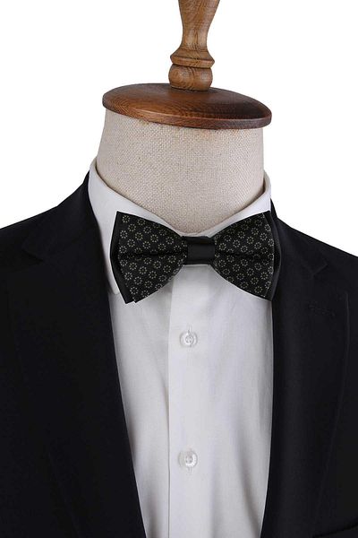 La Pescara Black Polka Dot Pattern Bow Tie P1969