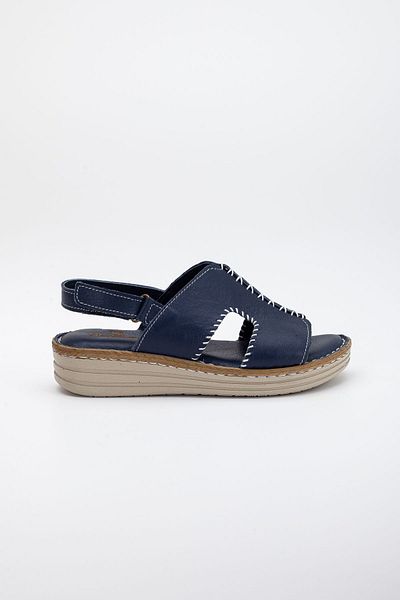 Mehmet Baran Genuine Leather Wedge Heel Women's Slippers