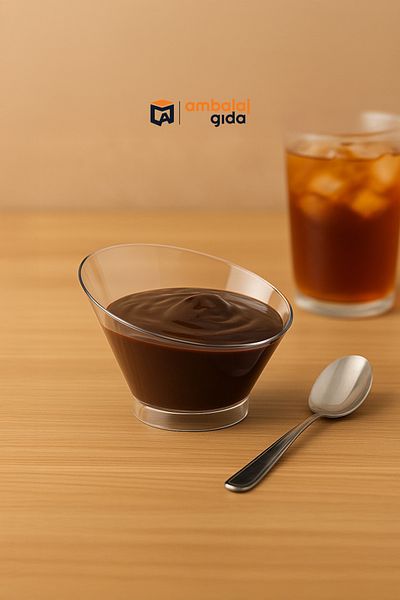 RUBİKAP Asymmetric Sweet and Presentation Bowl Cover 250 Ml. (15 Pcs) Sweet Magnolia Profiterol Tiramisu