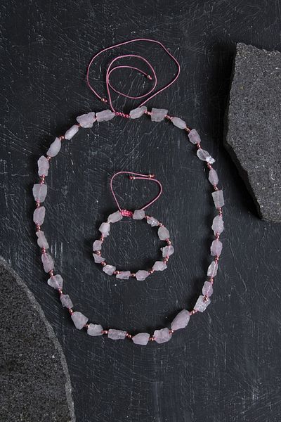 OSMANLI DOĞAL TAŞ Certified Raw Pink Quartz Natural