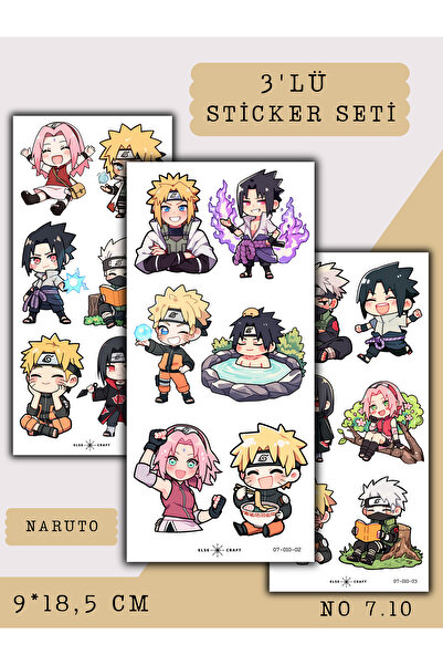 Else Craft 3'lü Naruto Anime Manga Temalı Sticker 7.10