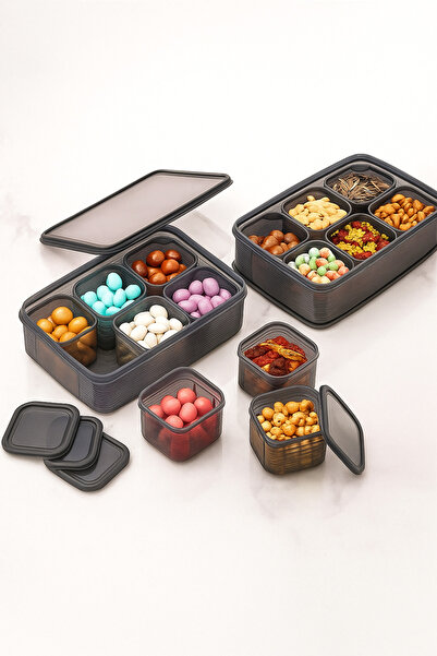 Miabella Home Breakfast Set, 7 Pieces with Leak Proof Lids, Storage Container, Snack Bowl, Breakfast