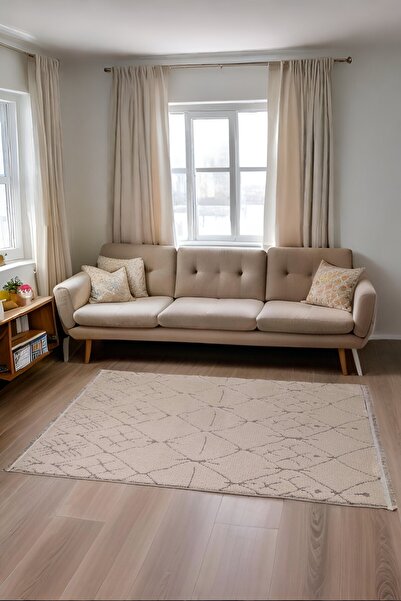 Myevilla My Evilla Modern Dekoratif Vizon Bej Iskandinav Halı