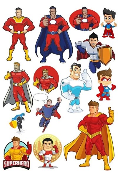 Reysa Tasarım مجموعة ملصقات سوبر هيروز مكونة من 14 قطعة للهاتف والكمبيوتر الل...