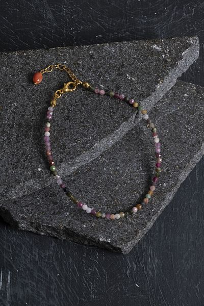 OSMANLI DOĞAL TAŞ Elegant Anklet with Certified Natural Tourmaline Stone