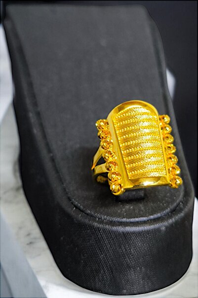 BEYZA DERELİ TAKI AKSESUAR 22 Ayar Fiziki Altın Kaplama Dorikalı Hasır Yüzük