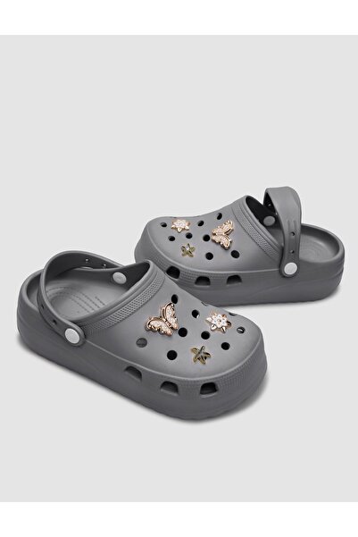 Cabani Γκρι γυναικείες παντόφλες Eva - Stone Detailed Snx