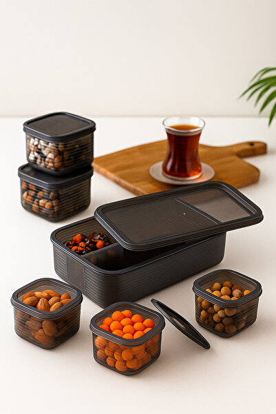 Miabella Home Breakfast Set, 7 Pieces with Leak Proof Lids, Storage Container, Snack Bowl, Breakfast