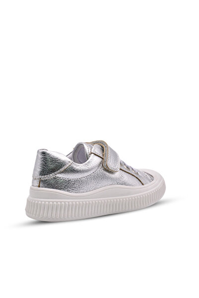 kids A more Blair Genuine Leather Anatomical Girls' Casual Shoes Silver Color