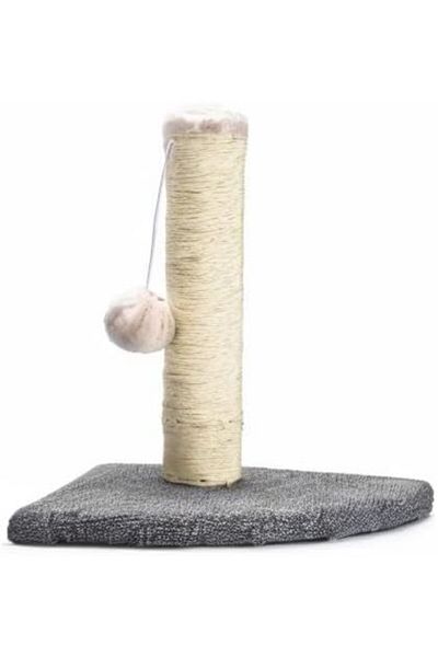 Pfotenolymp Cat scratching post with fluffy ball toy, Pfotenolymp, sisal, 34 x 26 cm