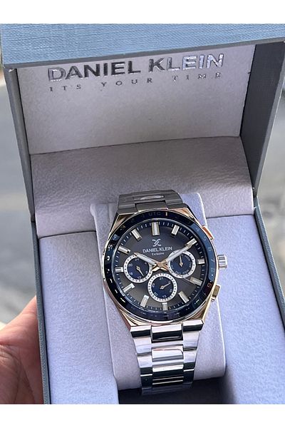 Daniel Klein Special Leather Boxed Steel Cord Internal Functions Active 3 Atm Water Resistant Men's Wrist Watch