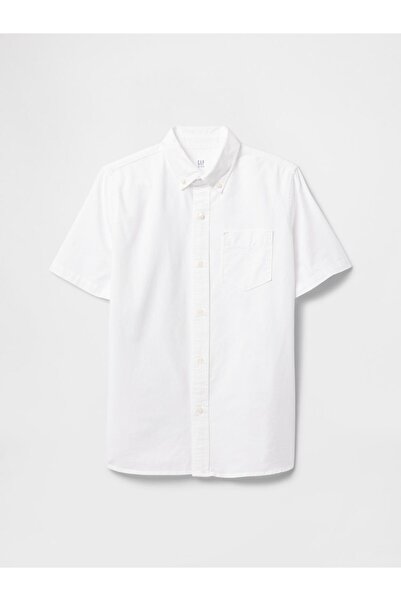 GAP Erkek Çocuk Beyaz Uniform Oxford Gömlek