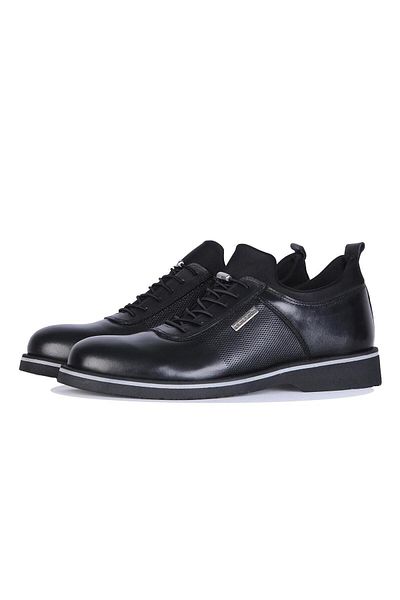 Pierre Cardin 63603 Exclusive Ανδρικά Αθλητικά Δερμάτινα Παπούτσια Μαύρα