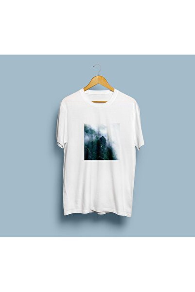 Bahriyeli Collection Oversize Forest and Cliff Design Unisex T-Shirt