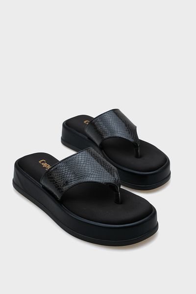 Capone Outfitters Margalo Wedge Heeled Stone Flip Flops Women's Slippers