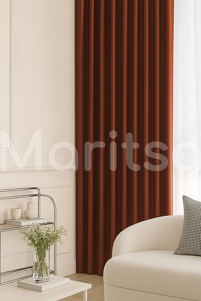 MARİTSA Blackout Series Darkening Light Proof Tile Without Pleat (1x1) Single Wing Sunshade Background Curtain