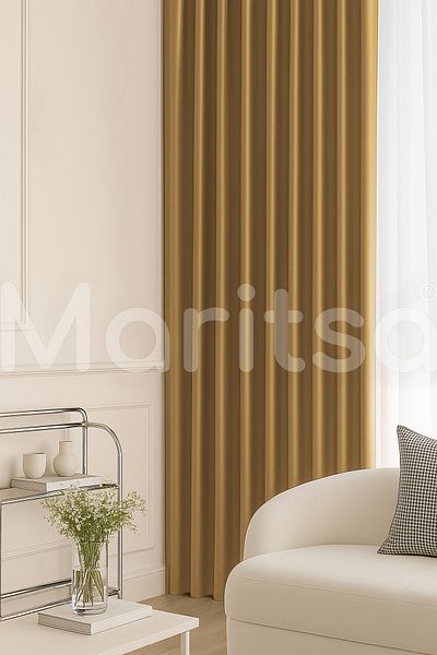 MARİTSA Seria Blackout Blackout rezistent la lumină Aur fără pile (1x1) Cortina de fundal cu un singur aripă
