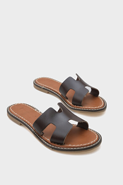Capone Outfitters Жіночі шкіряні капці Madelin H Banded
