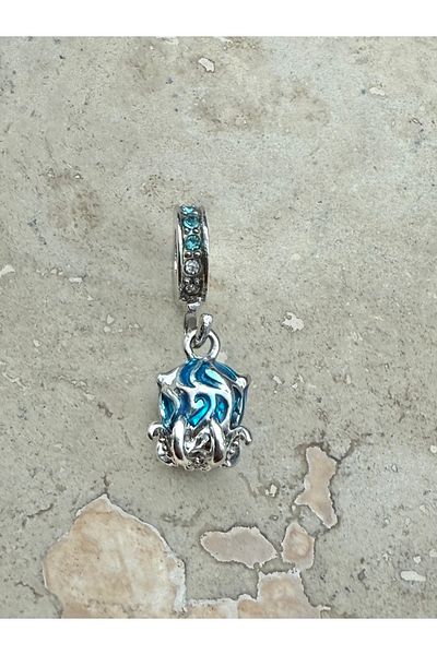 Snartun Octopus Steel Charm with Dangle Crystal Stone Steel Bracelet with Changeable Charm