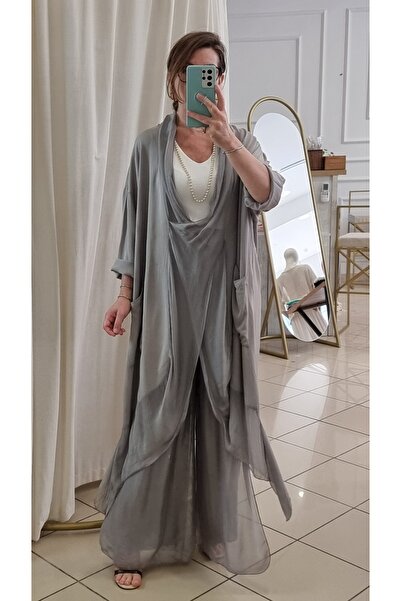 pudubutik Silk Collar Italian Tunic Mink