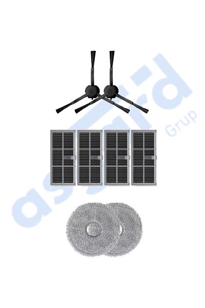 Asgard Grup Dreame X30Pro-L10S Pro Ultra-X30 Ultra Compatible 2 Side Brushes 4 Filters 2 Mops