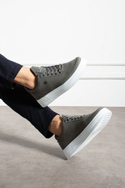 MCLACOS Gray Men's Sneaker Casual Sports Shoes High Sole - Comfortable Design Q7