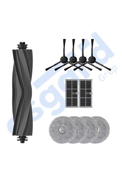 Asgard Grup Dreame X30Pro-L10S Pro Ultra-X30 Ultra Compatible 1 Main Brush 4 Side Brushes 2 Filters 4 Mops
