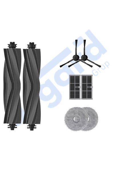 Asgard Grup Dreame X30Pro-L10S Pro Ultra-X30 Ultra Compatible 2 Main Brushes 2 Side Brushes 2 Filters 2 Mops