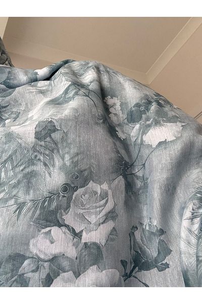 Lavena scarfs Șal moale digital din bumbac cu model floral din seria Flora - verde mare