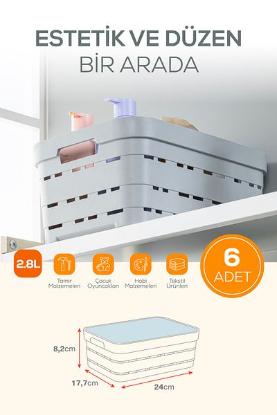 Vienev Cutie de depozitare perforată de 2,8 litri cu 6 capac albastru