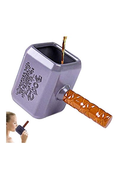 TOYFEST Thor Hammer Figured 3D Thor flour Hammer Porcelain Mug Mug Cup Pen Holder Tabletop Pencil Case