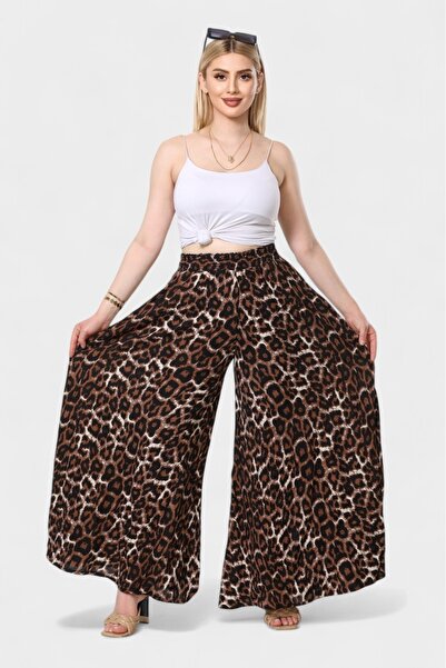 SOSYETE AVM Leopar Desenli Şalvar Etek Pantolon