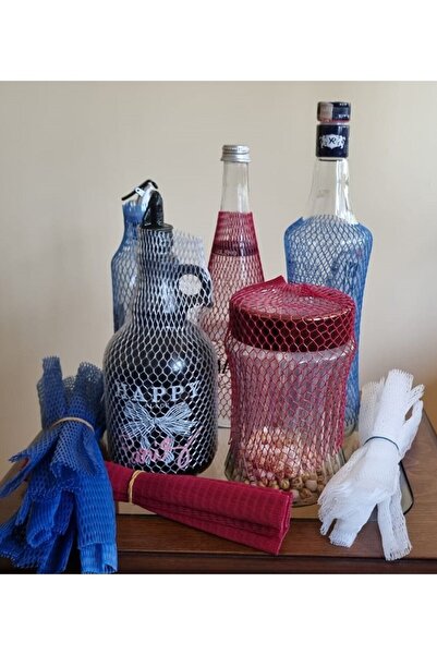 porporashop Şişe Koruma Filesi, 25 Cm Kesilmiş, Şeffaf Renkli, 25 Adet