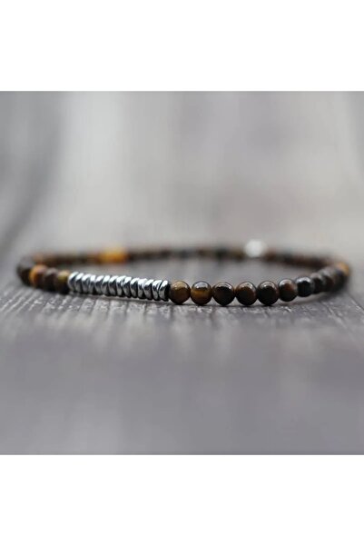 Tiger Eye Hematite Bracelet - Men & Women Natural Stone 4mm