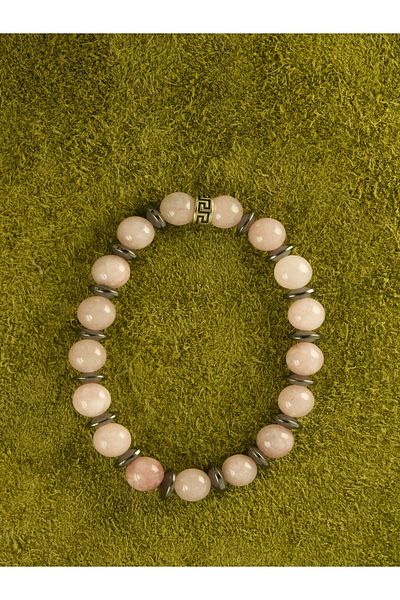 hmgtaş Natural Stone Rose Quartz and Hemait Charm Bracelet |   Love and Balance Bracelet |   Emotional Peace