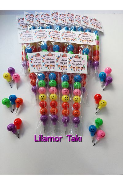 Lilamor 20 Pieces of Welcome to School, Welcome to Classroom Emoji Laying Eggs Pencil