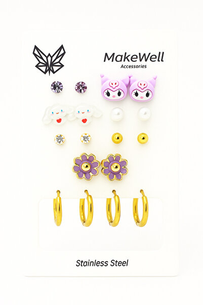 MakeWell Steel Kuromi Flower Daisy Bear Watermelon Unicorn My Melody Rocket L...